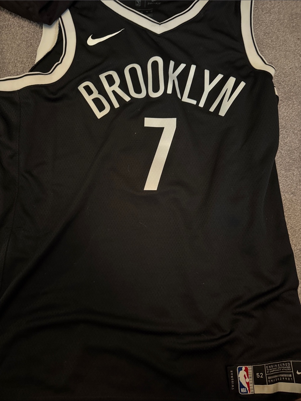 Nike Brooklyn Nets Kevin Durant Black Basketball Jersey - Number 7